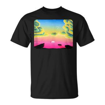 Subtle Pan Pride Flag Pan Coast Sunset Unisex T-Shirt | Mazezy