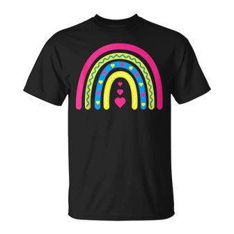 Subtle Pan Pride Heart Funny Lgbt Pride Pansexual Flag Unisex T-Shirt | Mazezy