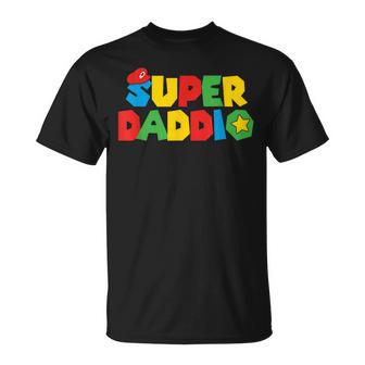 Super Gamer Dad Unleashed Celebrating Fatherly Powers Unisex T-Shirt | Mazezy