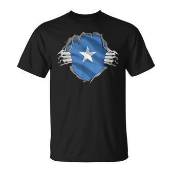 Super Somali Heritage Proud Somalia Roots Flag T-Shirt | Mazezy DE