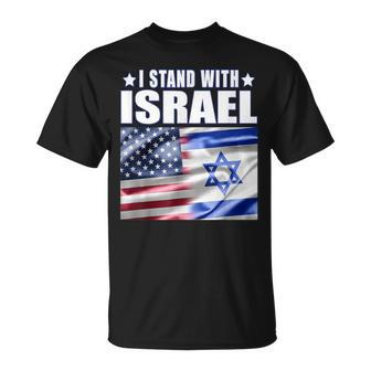 Support Israel I Stand With Israel Us Israel Flag Combined T-Shirt | Mazezy