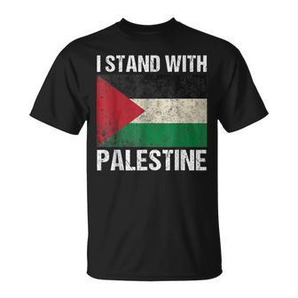 Support I Stand With Palestine Free Palestine Flag Arabic T-Shirt | Mazezy