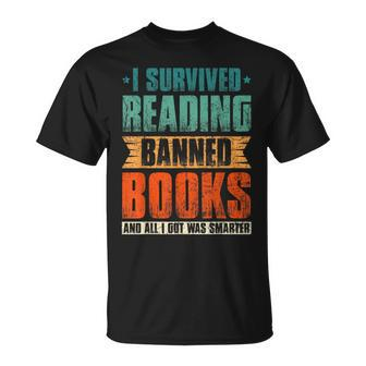 I Survived Reading Banned Books Book Lover Bookaholic T-Shirt - Seseable