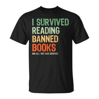 I Survived Reading Banned Books Book Lover Read Banned Books T-Shirt - Monsterry