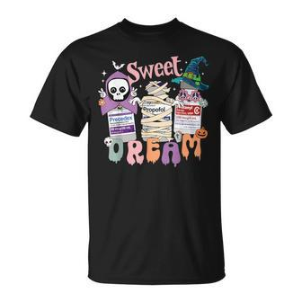 Sweet Dream Team Intensive Scare Unit Icu Rn Nurse Halloween T-Shirt - Thegiftio UK
