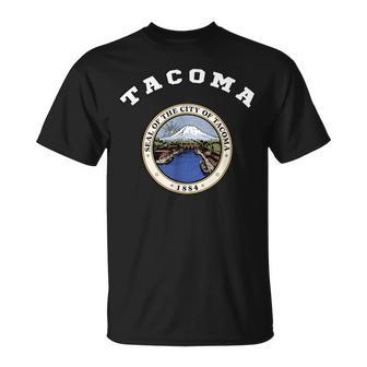 Tacoma Coat Of Arms Flag Pride National Gift Souvenir Unisex T-Shirt | Mazezy