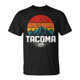 Tacoma Washington Wa Retro Vintage Mountains Pnw Pride Unisex T-Shirt | Mazezy