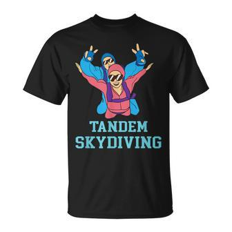 Tandem Skydiving Duo Parachuting Formation Idea T-Shirt | Mazezy