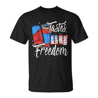 Tasted Like Freedom 4Th Of July Patriotic Ice Cream Usa Flag Patriotic Funny Gifts Unisex T-Shirt | Mazezy