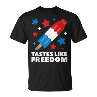 Tastes Like Freedom Icecream Ice Pop 4Th Of July T-Shirt | Mazezy