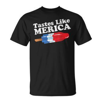 Tastes Like Merica Funny Popsicle 4Th Of July Retro 80S Gift Unisex T-Shirt | Mazezy