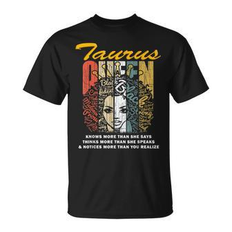 Taurus Queen Birthday Knows More Than She Says T-shirt - Thegiftio UK