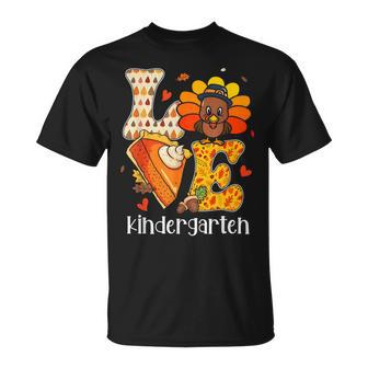 Teacher Turkey Thanksgiving Love Kindergarten Teacher Life T-Shirt - Thegiftio UK