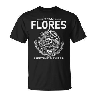 Team Flores Lifetime Member Gift Proud Surname Unisex T-Shirt | Mazezy