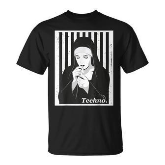 Techno Nun Techno Digga Techno Hardstyle Nun Tekk T-Shirt | Mazezy