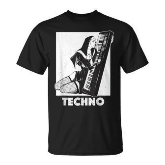 Techno Nun House Dj Breakcore Cybergrind T-Shirt | Mazezy