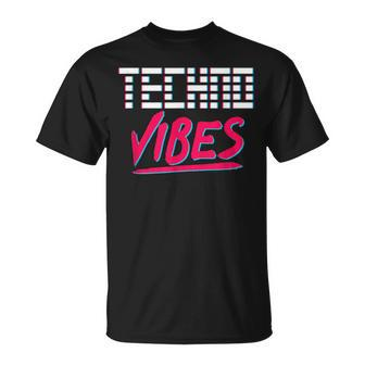 Techno Vibes Rave Gabber Dj Edm Clubbing Raver T-Shirt | Mazezy AU