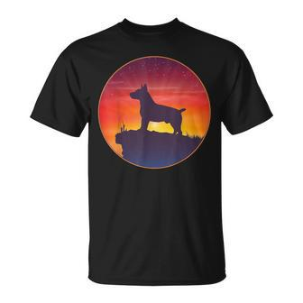 Teddy Roosevelt Terrier Dog Sunset T-Shirt | Mazezy