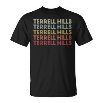 Terrell-Hills Texas Terrell-Hills Tx Retro Vintage Text T-Shirt | Mazezy