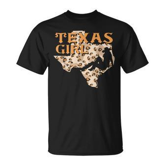 Texan Girl Leopard Hot Cowgirl Rodeo Women Texas Unisex T-Shirt | Mazezy