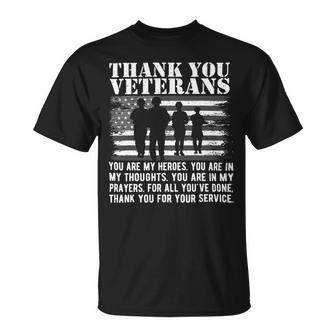 Thank You Veterans Military & Soldiers Us American Flag 200 Unisex T-Shirt - Monsterry