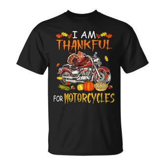 Thankful For Motorcycles Turkey Riding Motorcycle T-Shirt - Seseable