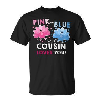 Thanksgiving Baby Shower Gender Reveal For Cousin Unisex T-Shirt | Mazezy