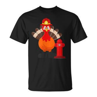 Thanksgiving Firefighter Turkey Day Unisex T-Shirt | Mazezy