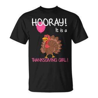 Thanksgiving Gender Reveal Design For Expecting Parents Unisex T-Shirt | Mazezy