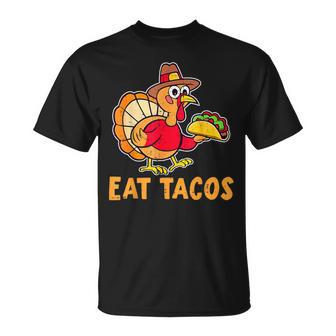 Thanksgiving Turkey Eat Tacos Mexican Thanksgiving T-Shirt - Thegiftio UK