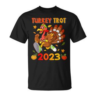 Thanksgiving Turkey Trot 2023 Pumpkin Autumn Turkey Running T-Shirt - Thegiftio UK