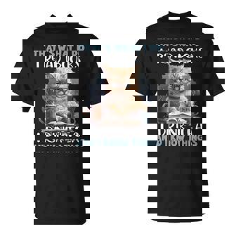 Thats What I Do I Read Books I Drink Tea Cat Funny Reading Reading Funny Designs Funny Gifts Unisex T-Shirt | Mazezy