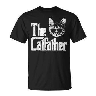 The Catfather Funny Cat Dad Fathers Day Movie Pun Papa Men Unisex T-Shirt