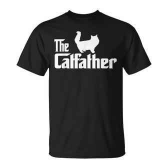 The Catfather Persian Cat Lover Funny Father Cat Dad Unisex T-Shirt | Mazezy