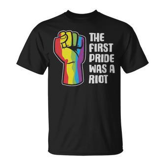 The First Pride Was A Riot Funny Gender Fluid Gift - The First Pride Was A Riot Funny Gender Fluid Gift Unisex T-Shirt - Monsterry CA