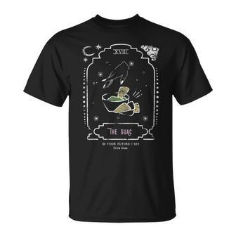 The Guac Guacamole Funny Tarot Reading Card Crescent Moon Reading Funny Designs Funny Gifts Unisex T-Shirt | Mazezy