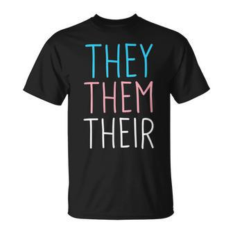 They Them Their Correct Pronouns Trans Flag Ftm Pride Gifts Unisex T-Shirt | Mazezy