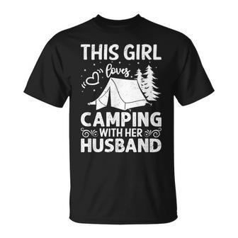 This Girl Loves Camping With Her Husband Outdoor Travel Unisex T-Shirt | Mazezy CA
