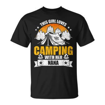 This Girl Loves Camping With Her Nana Camper Gift Unisex T-Shirt | Mazezy