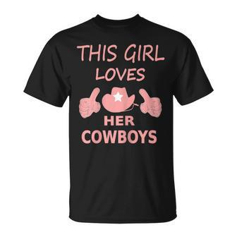 This Girl Loves Her Cowboys Cute Football Cowgirl Unisex T-Shirt | Mazezy