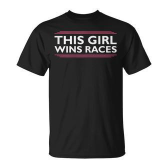This Girl Wins Races I Cone And Racing Car Design Autocross Racing Funny Gifts Unisex T-Shirt | Mazezy