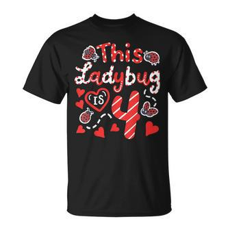 This Ladybug Is 4 Years Old 4Th Birthday Girl Family Ladybug Unisex T-Shirt | Mazezy