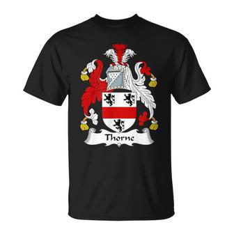 Thorne Coat Of Arms Family Crest T-Shirt | Mazezy