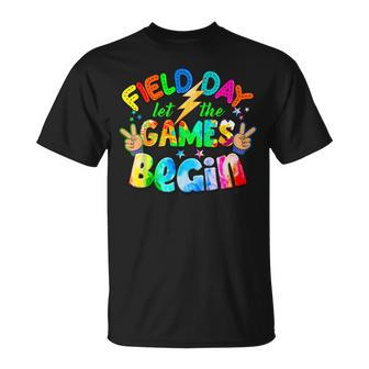 Tie Dye Funny Let The Games Begin Retro Field Day 2023 Unisex T-Shirt | Mazezy