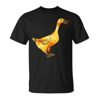 Tie-Dye Goose Golden Orange Retro & Vintage Goose Design Unisex T-Shirt | Mazezy