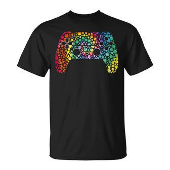 Tie Dye Polka Dot Video Game Happy Dot Day For Boys T-Shirt - Seseable