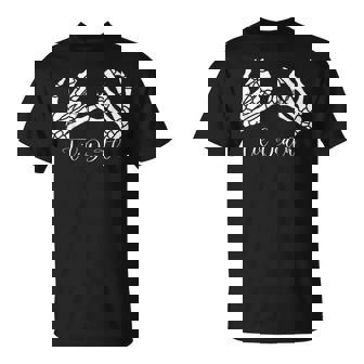 Till Death Skeleton Hands Couple Bride Halloween Wedding T-Shirt - Thegiftio