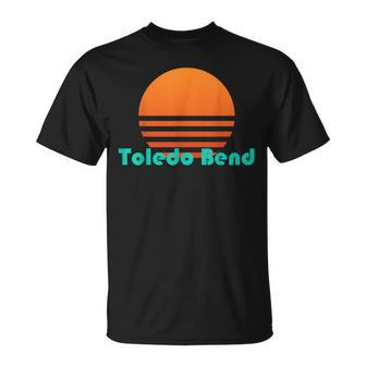 Toledo Bend Louisiana Retro Sunset T-Shirt | Mazezy