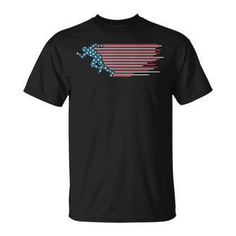 Track And Field Running Usa American Flag Marathon Runner T-Shirt | Mazezy DE