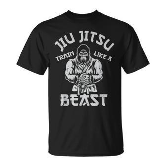Train Like A Beast Brazilian Bjj Jiu Jitsu Jew Jitsu T-Shirt | Mazezy DE